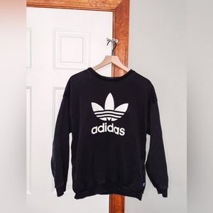 Adidas Black Trefoil Logo Crew Neck